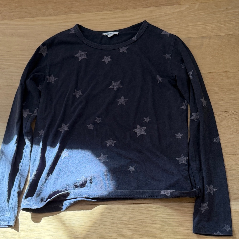 Splendid Navy Star Pattern Long Sleeve Tee